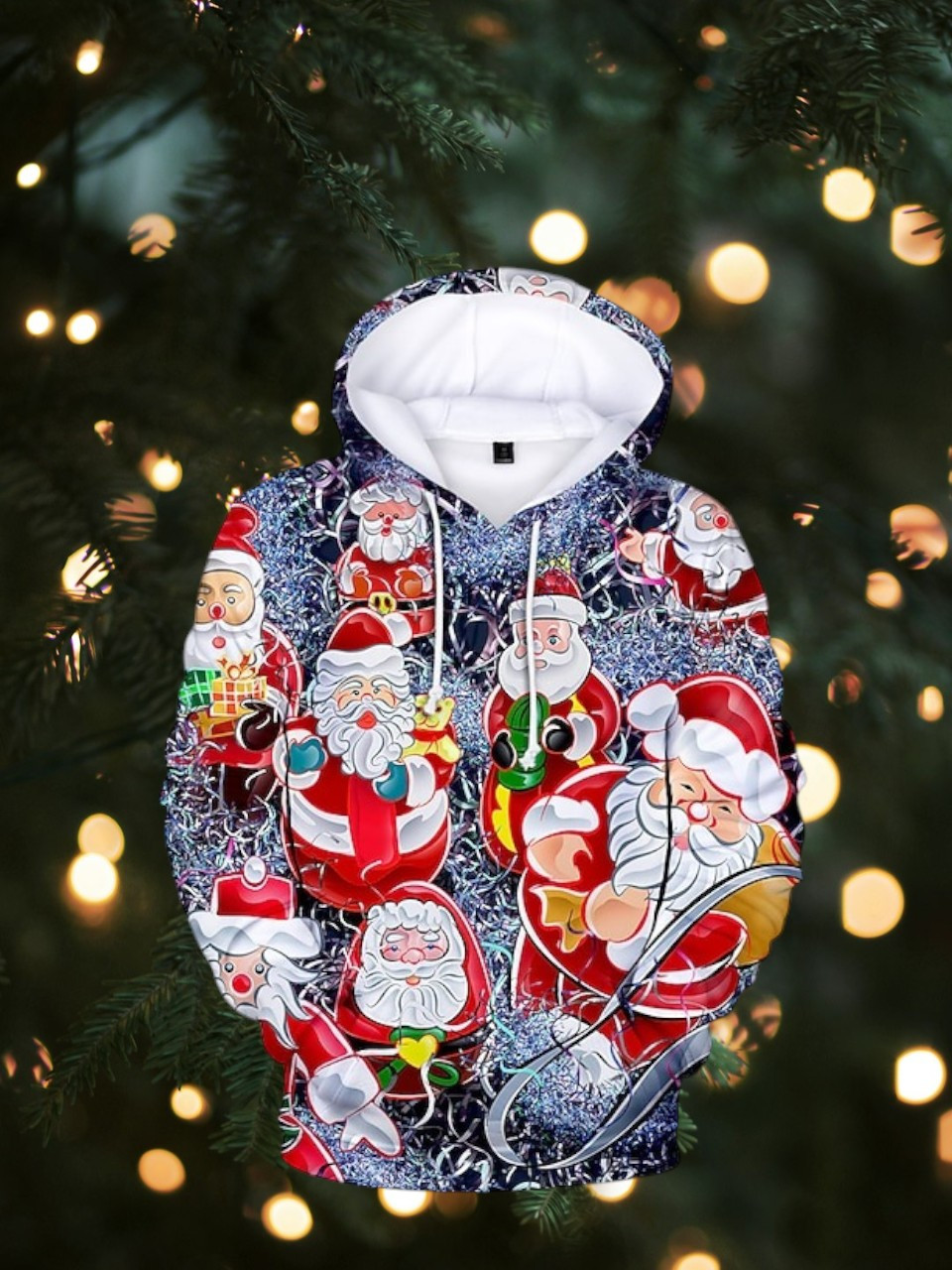 Santa Claus Christmas Holiday Hoodie Santa Themed Cute Winter Christmas Gifts For Friends