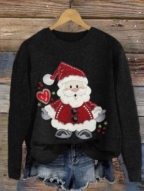 Santa Claus Christmas Sweater Funny Santa Pullover Cute Xmas Holiday Gifts For Him