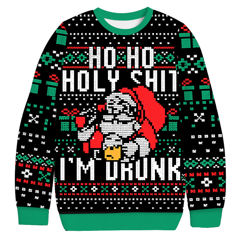 Santa Claus Christmas Ugly Sweatshirt Holiday Lounge Wear Top Gift Ideas