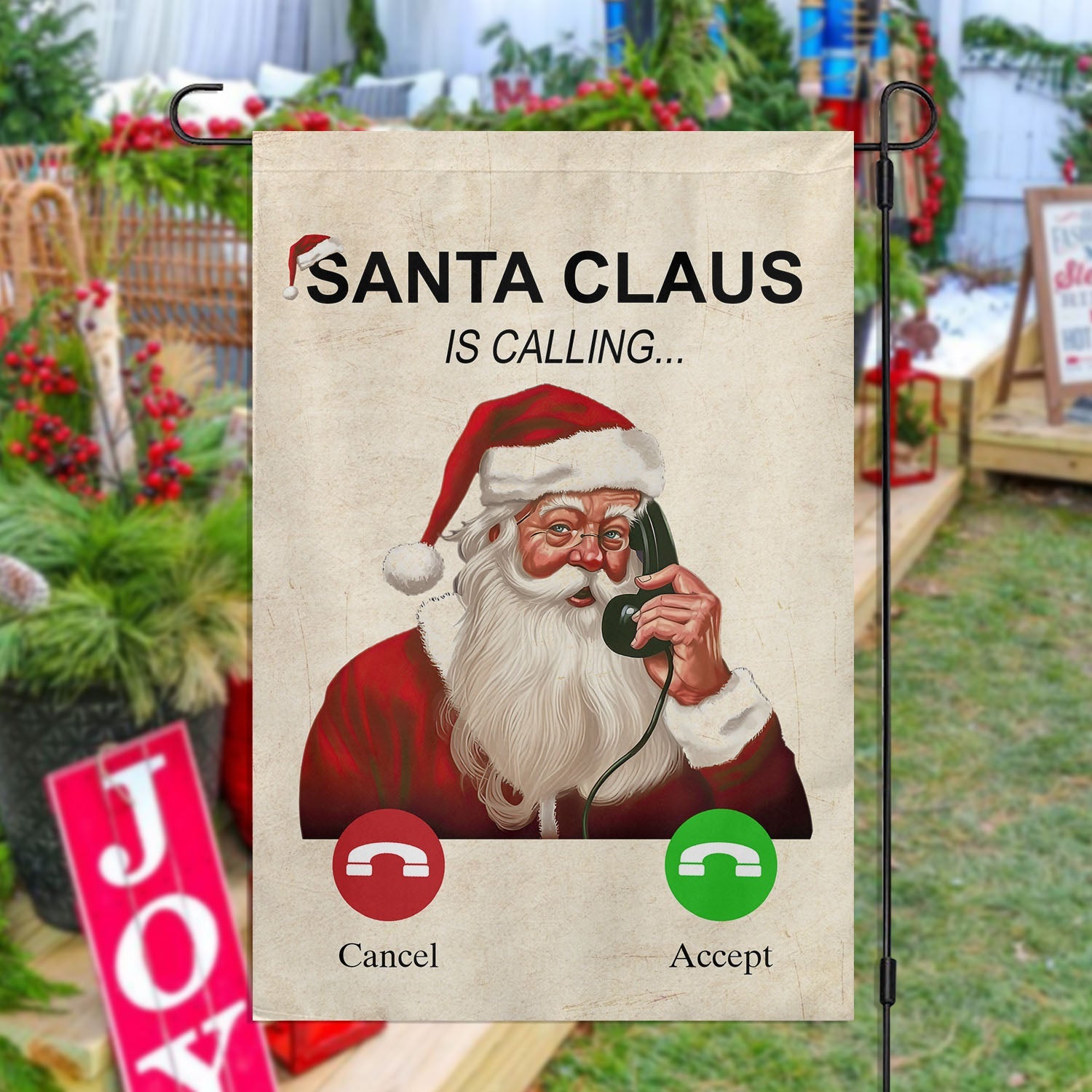 Santa Claus Is Calling Xmas Garden Flag Christmas Home Decor Gift For Santa Claus Lovers