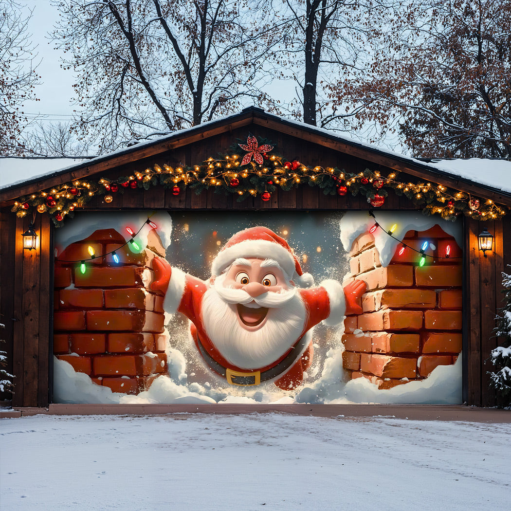 Santa Claus Is Coming Christmas Garage Door Banner Home Decor Xmas Present Ideas