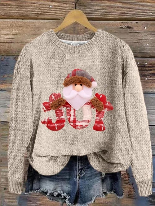 Santa Claus JOY Christmas Sweater Cute Santa Claus Winter Sweater Presents For Women