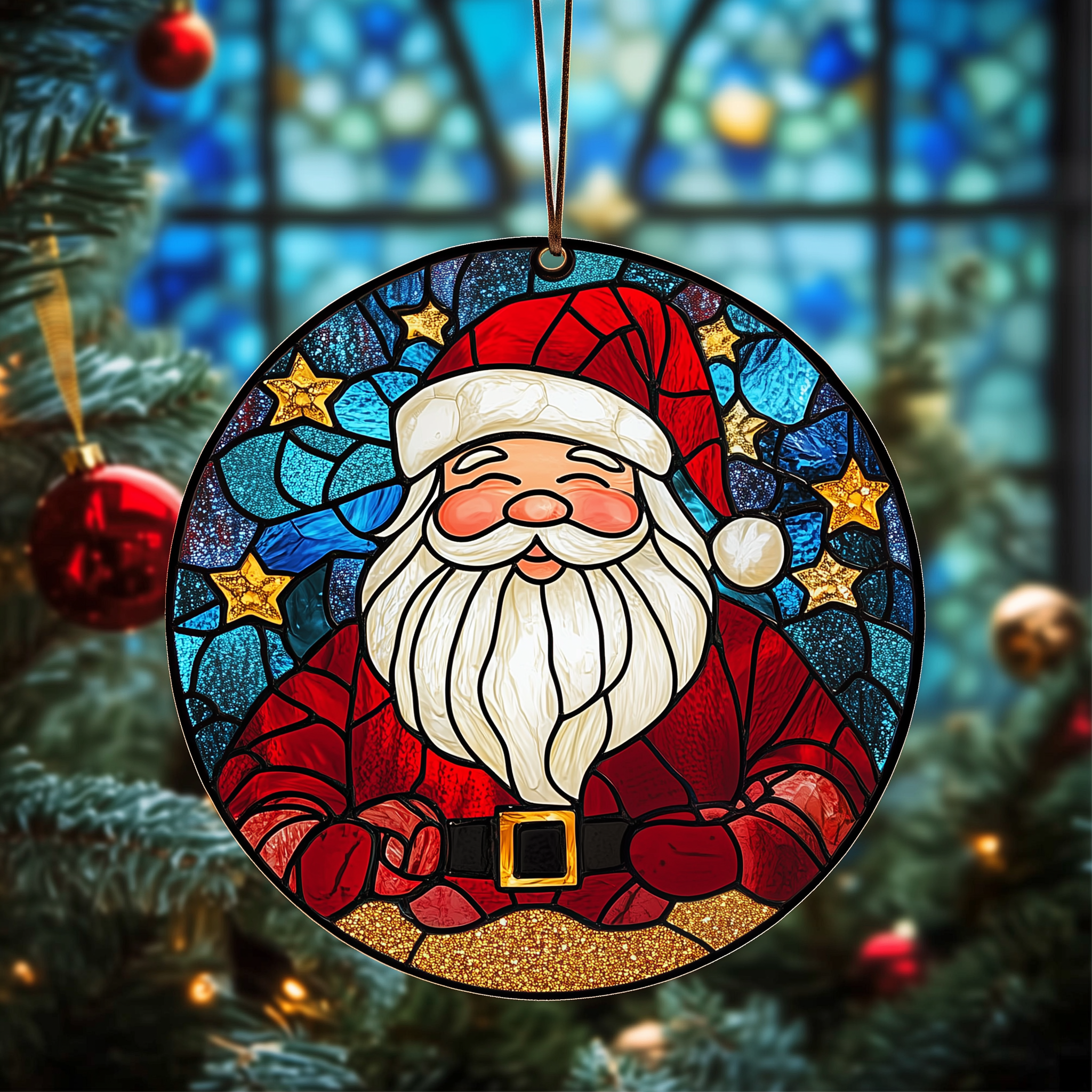 Santa Claus Mica Ornament Feel the Joy of Christmas with Handcrafted Ornaments