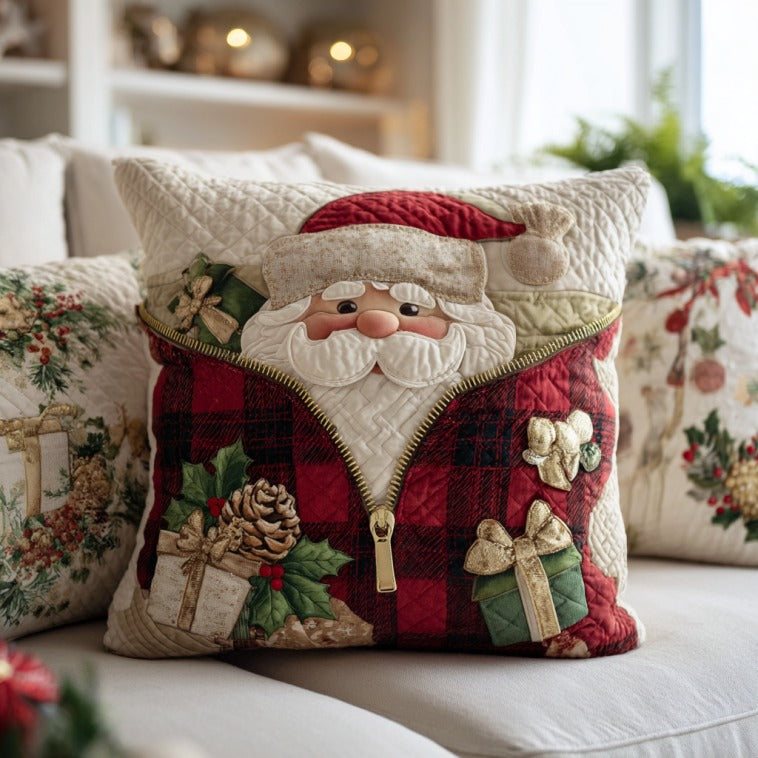 Santa Claus Quilt Pillow Case Lightweight and Soft Pillowcase for Daily Use