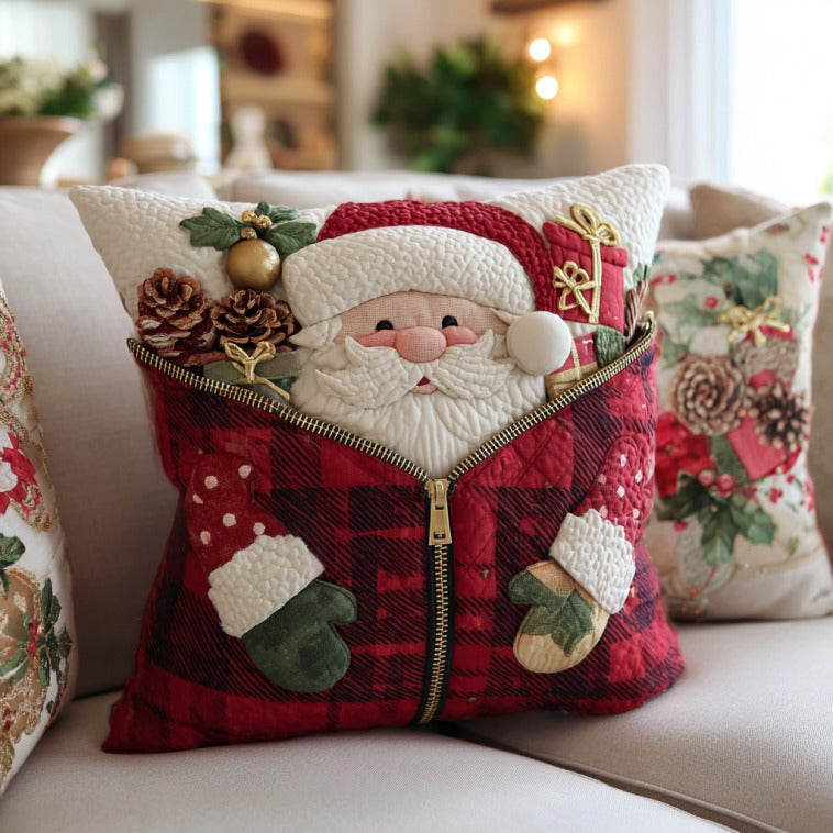 Santa Claus Quilt Pillow Case Ultra-Soft Pillowcase That Feels Gentle on Skin