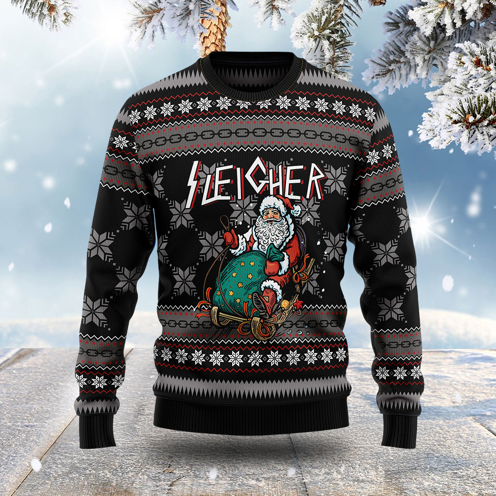Santa Claus Sleigh Ugly Christmas Sweater Xmas Wear Christmas Present Ideas