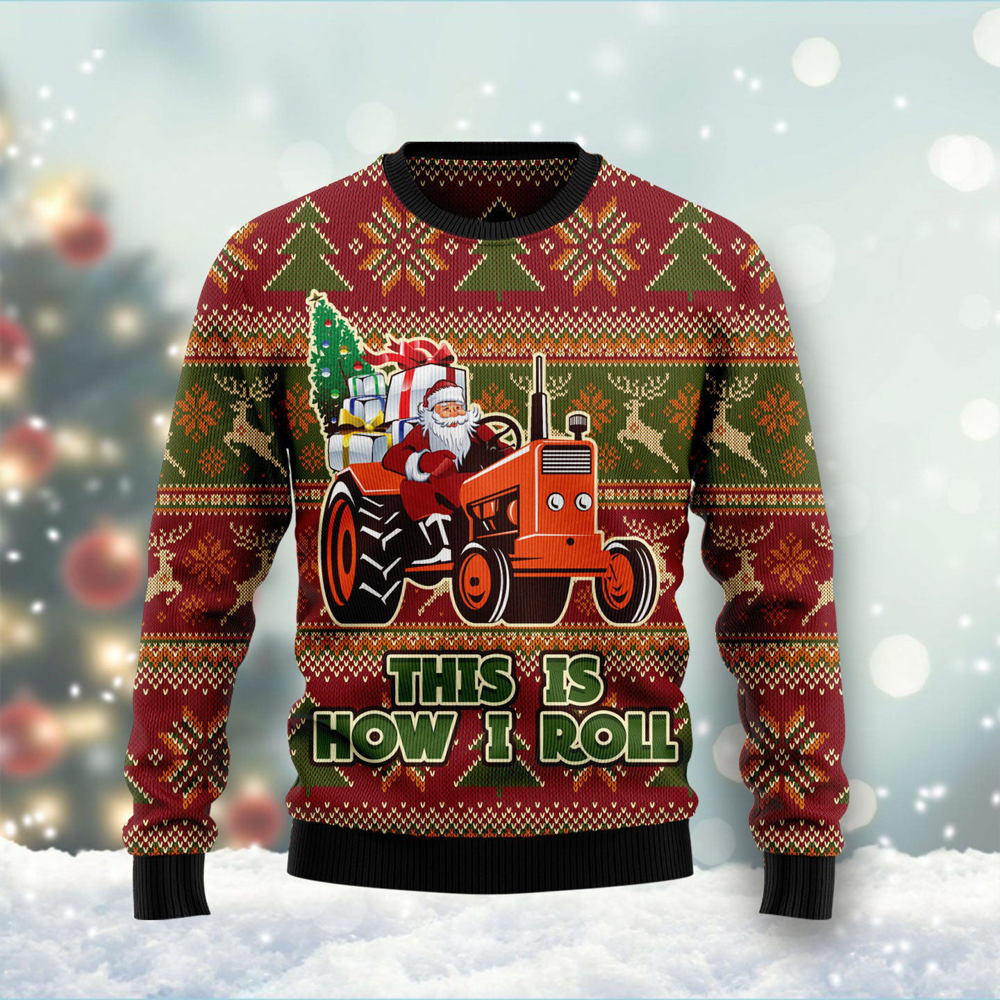 Santa Claus This Is How I Roll Ugly Christmas Sweater Winter Apparel Xmas Santa Gifts