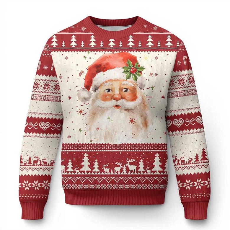 Santa Claus Ugly Holiday Sweater Cute Jumper Santa Themed Gifts For Christmas