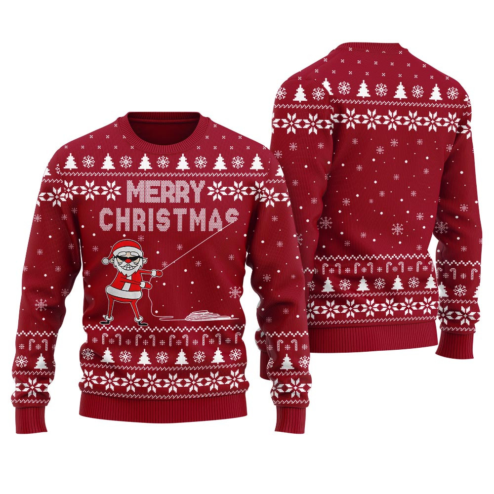 Santa Clause Merry Christmas Mens Ugly Christmas Sweater Trendy Winter Sweatshirt for Cozy Moments