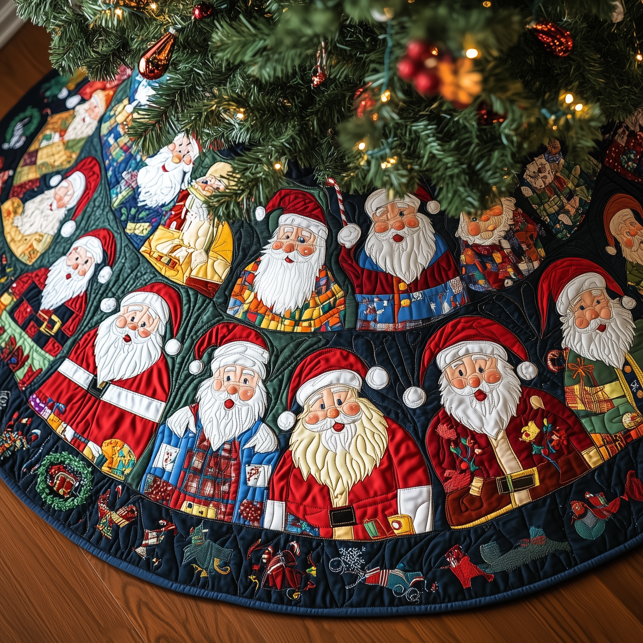 Santa Clause Quilted Tree Skirt Memorable Graduation Gift Merch