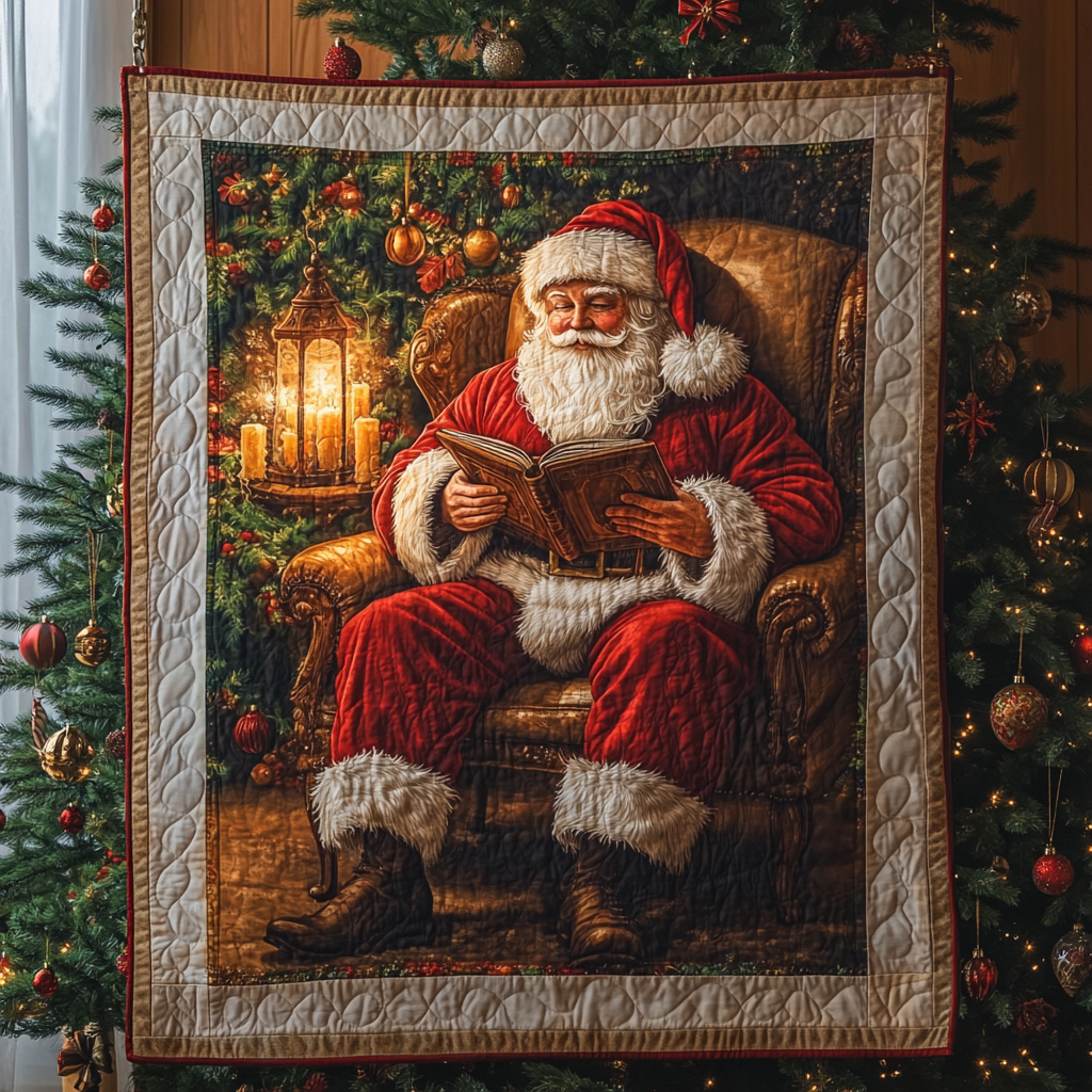 Santa Cozy Night Quilted Blanket Romantic Christmas Gifts
