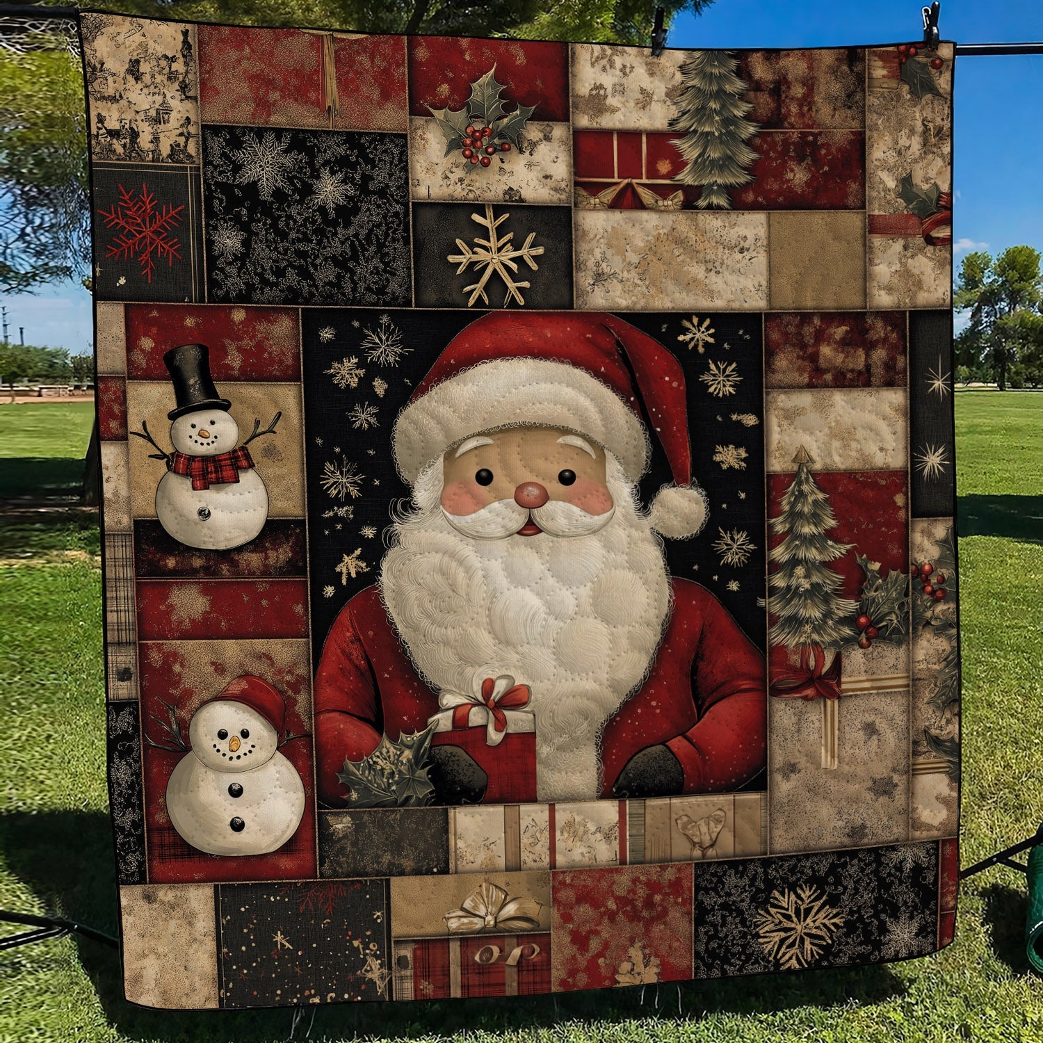Santa Cozy Quilted Blanket Best Gifts For Cat Lovers