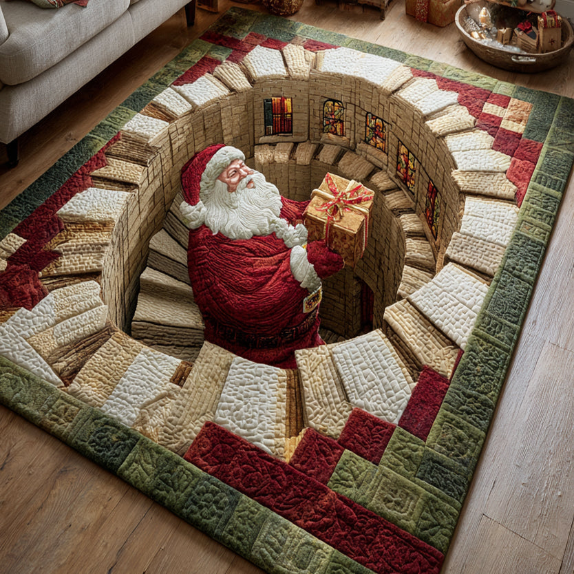 Santa Descent Area Rug Christmas House Decor Great Gift Ideas For Grandma
