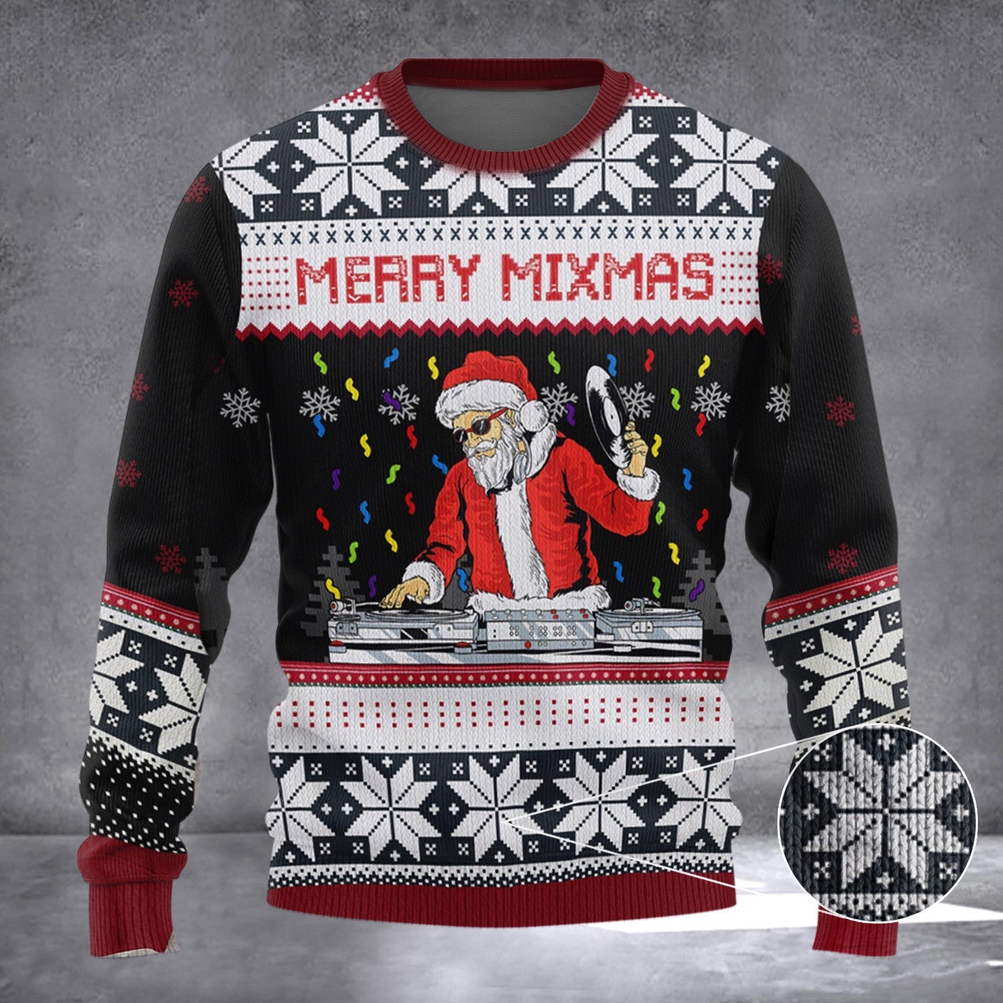 Santa Dj Merry Mixmas Ugly Christmas Sweater Jumper Christmas Presents For Djs Santa Dj Merry Mixmas Ugly Christmas Sweater Jumper Christmas Presents For Djs