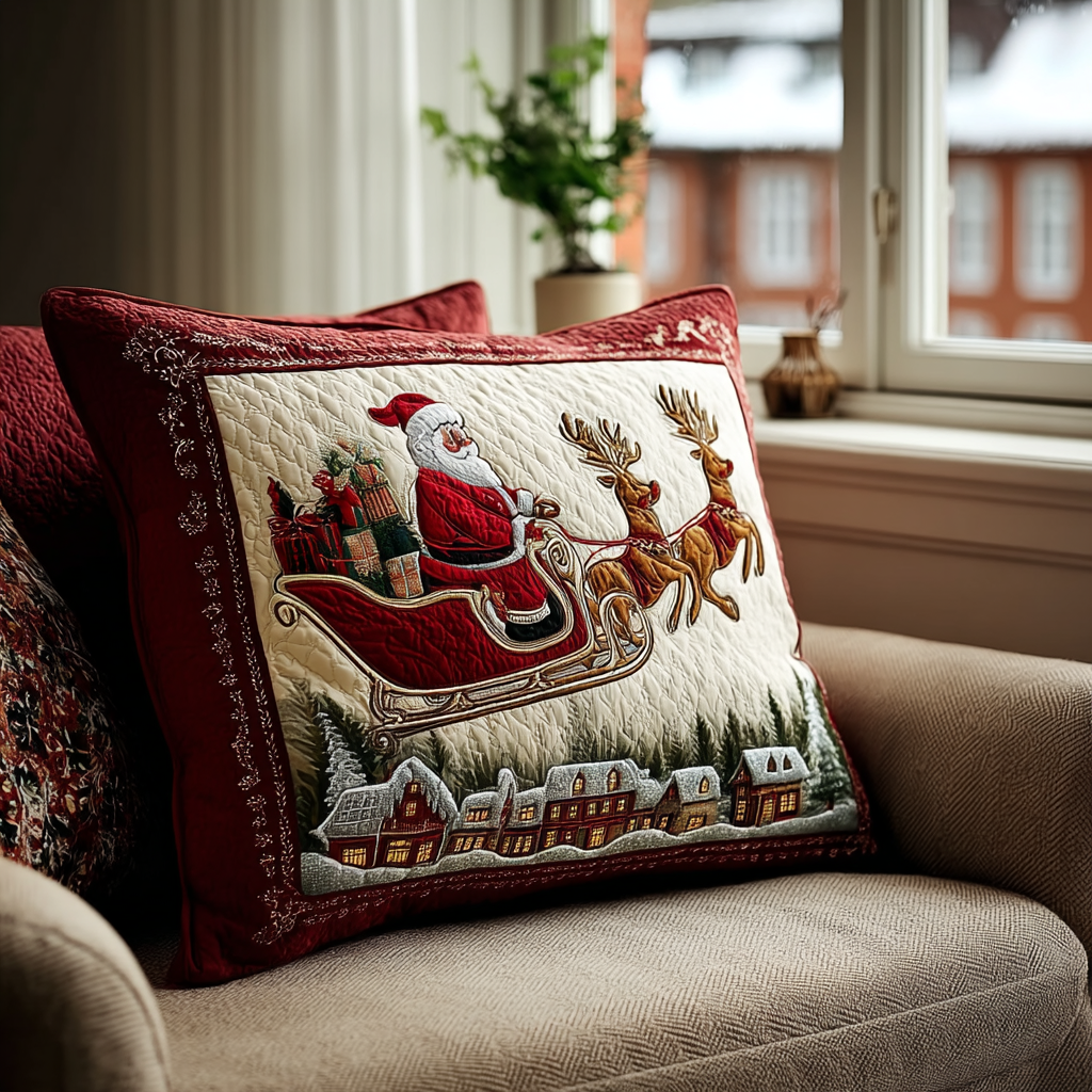 Santa Dream Quilted Pillow Case Christmas Cushion Covers Unique Christmas Gifts 2025