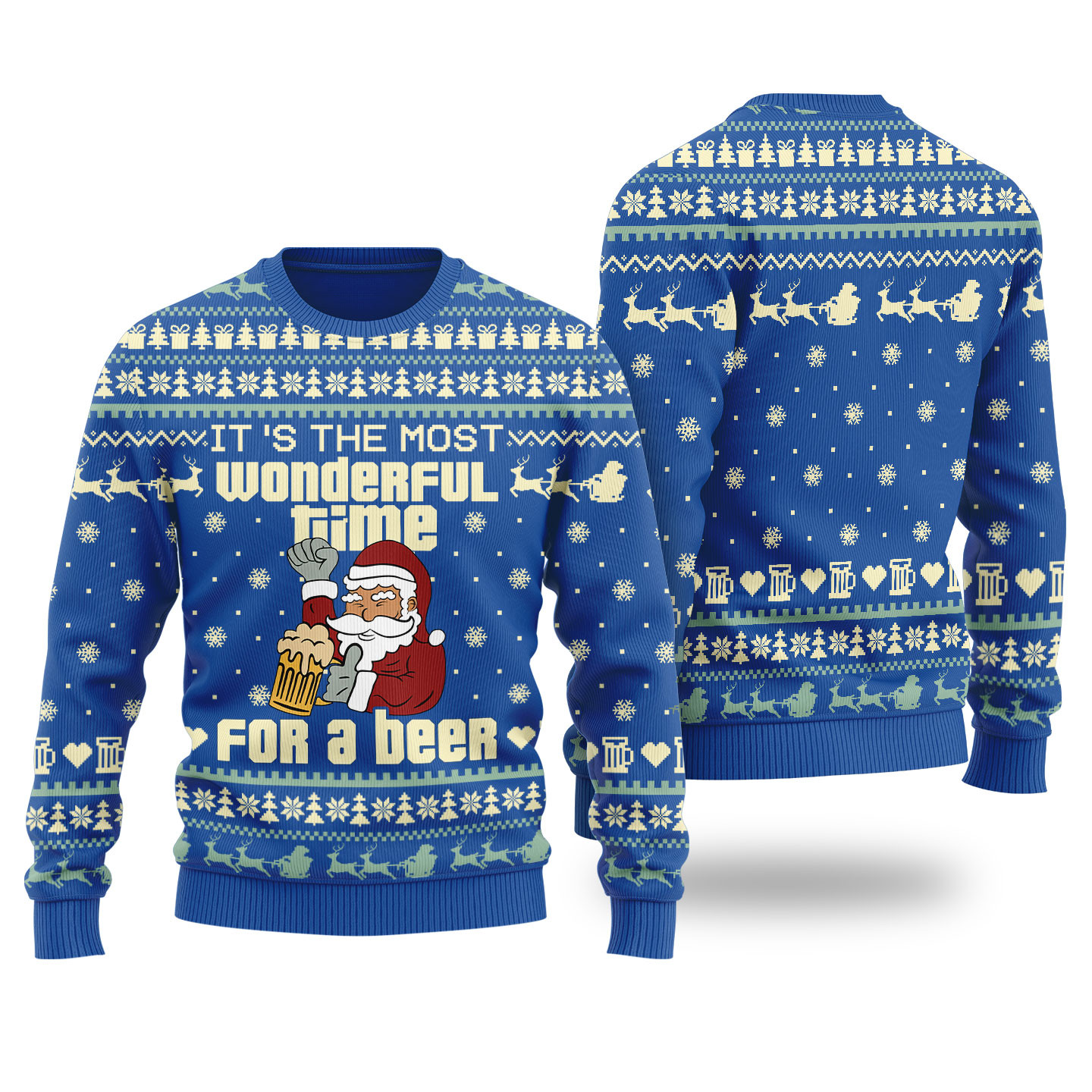 Santa Drinking Beer Ugly Christmas Sweater For Ladies Special Merch Gift Idea for Festive Celebrations