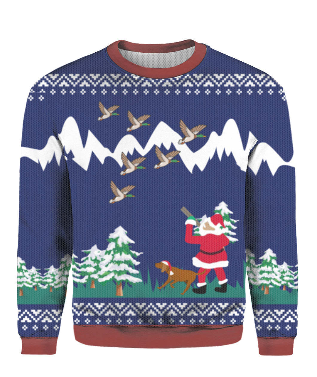 Santa Duck Hunting Ugly Christmas Sweater Best Hunting Jumper Gifts For Christmas Holiday
