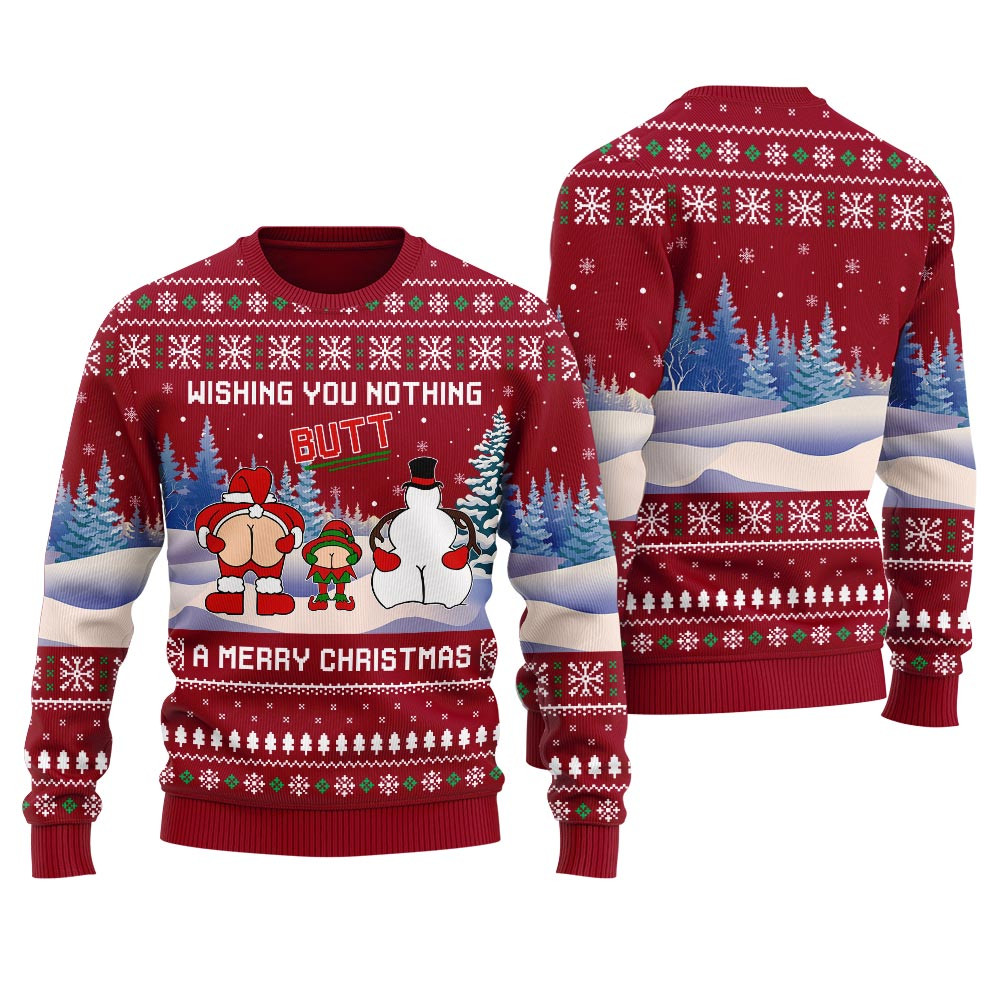 Santa Elf Snowman Mens Ugly Christmas Sweater Cute Christmas Sweatshirt for Holiday Spirit