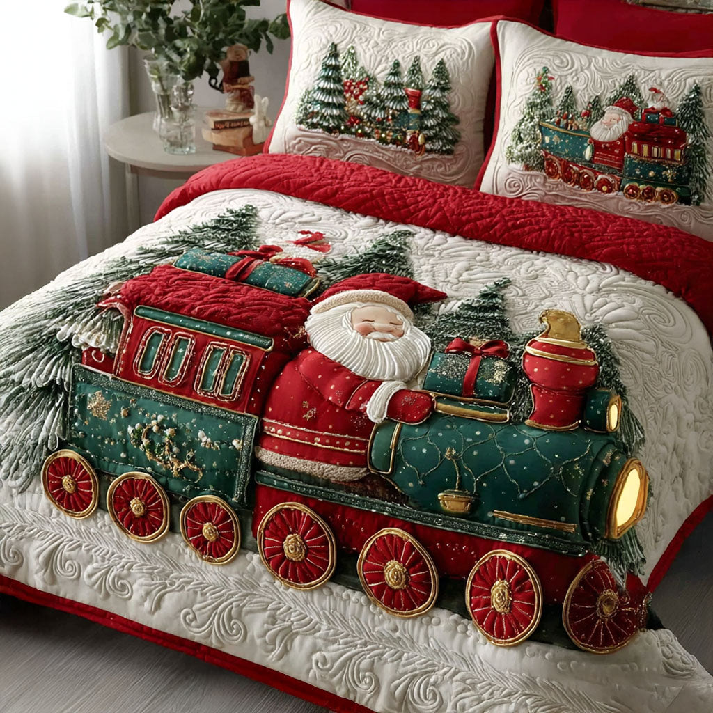 Santa Express Quilted Bedding Set Best Holiday Duvet Covers Best Holiday Gifts 2025