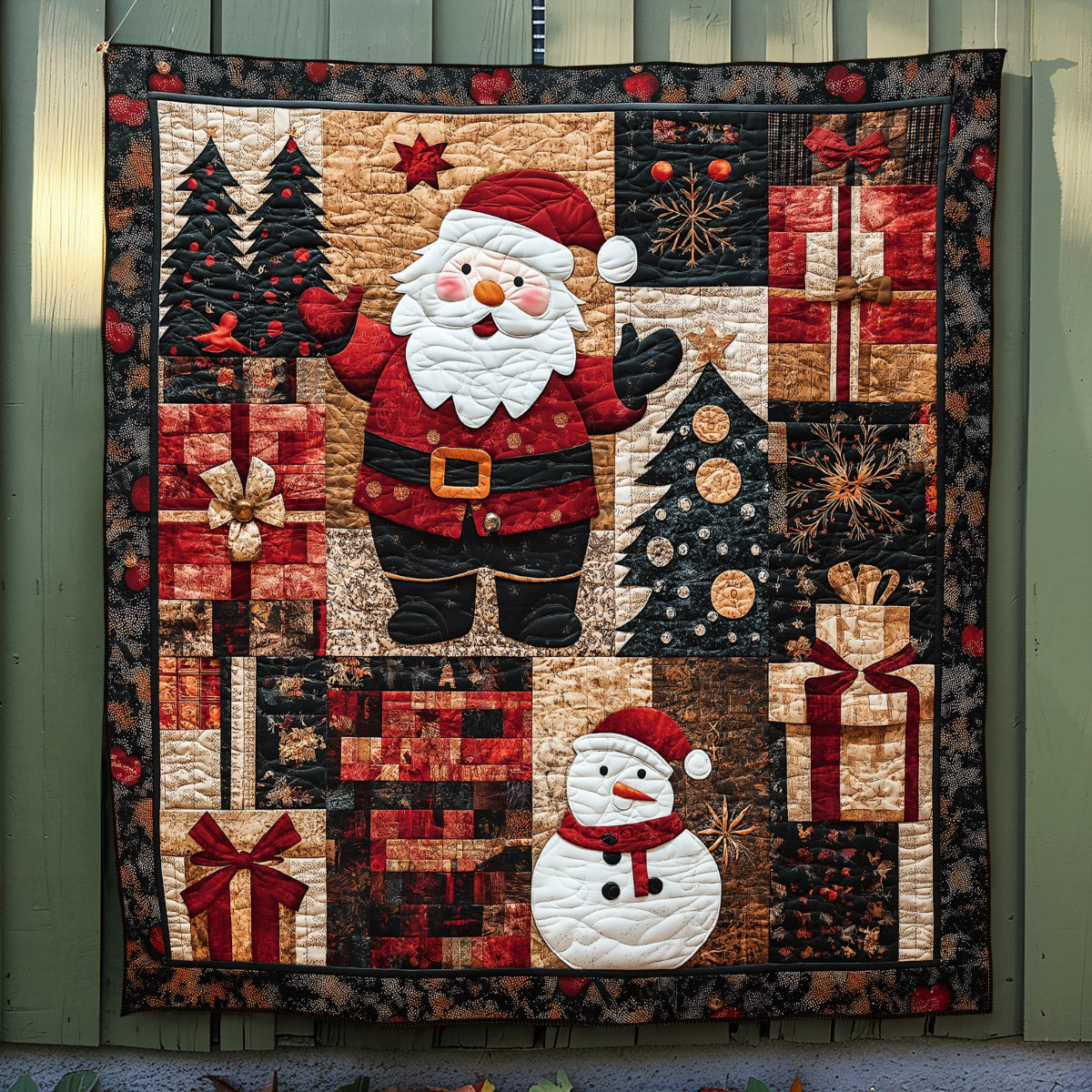 Santa Festive Quilted Blanket Romantic Christmas Gifts