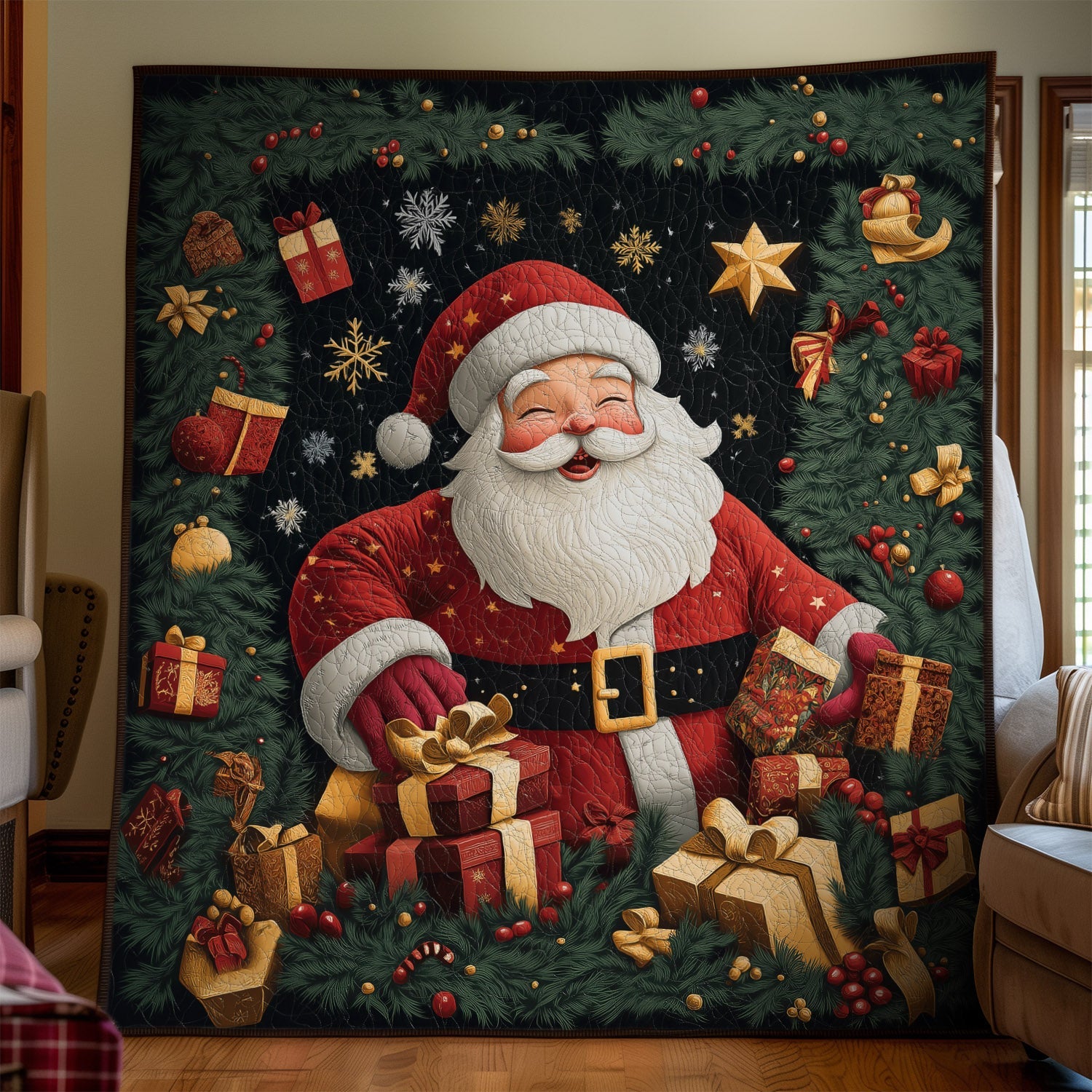 Santa Gift Galore Quilted Blanket Romantic Christmas Gifts