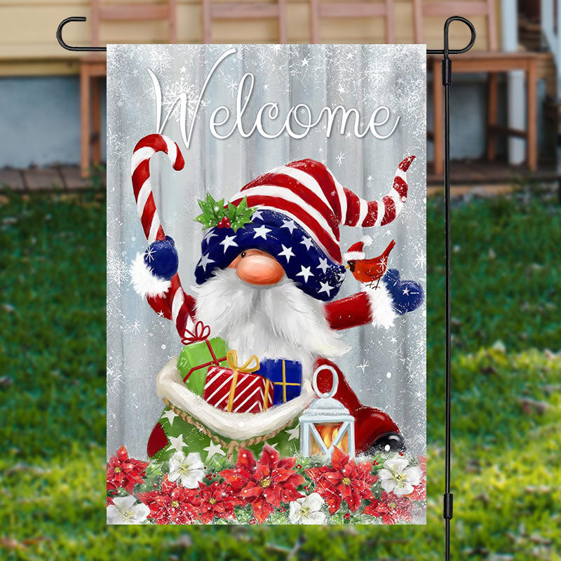 Santa Gnome Christmas Flag Winter Gnome Outdoor Christmas Decorations Gift Ideas