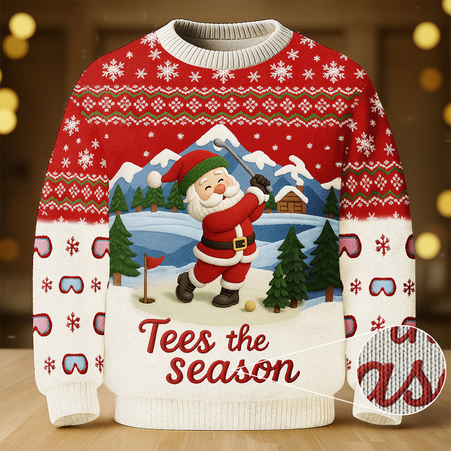Santa Golfing Tees The Season Ugly Sweater Christmas Xmas Apparel Golf Themed Christmas Gift