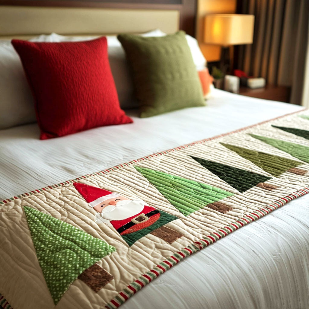 Santa Grove Quilted Bed Runner Christmas Bed Runner Best Christmas Gifts