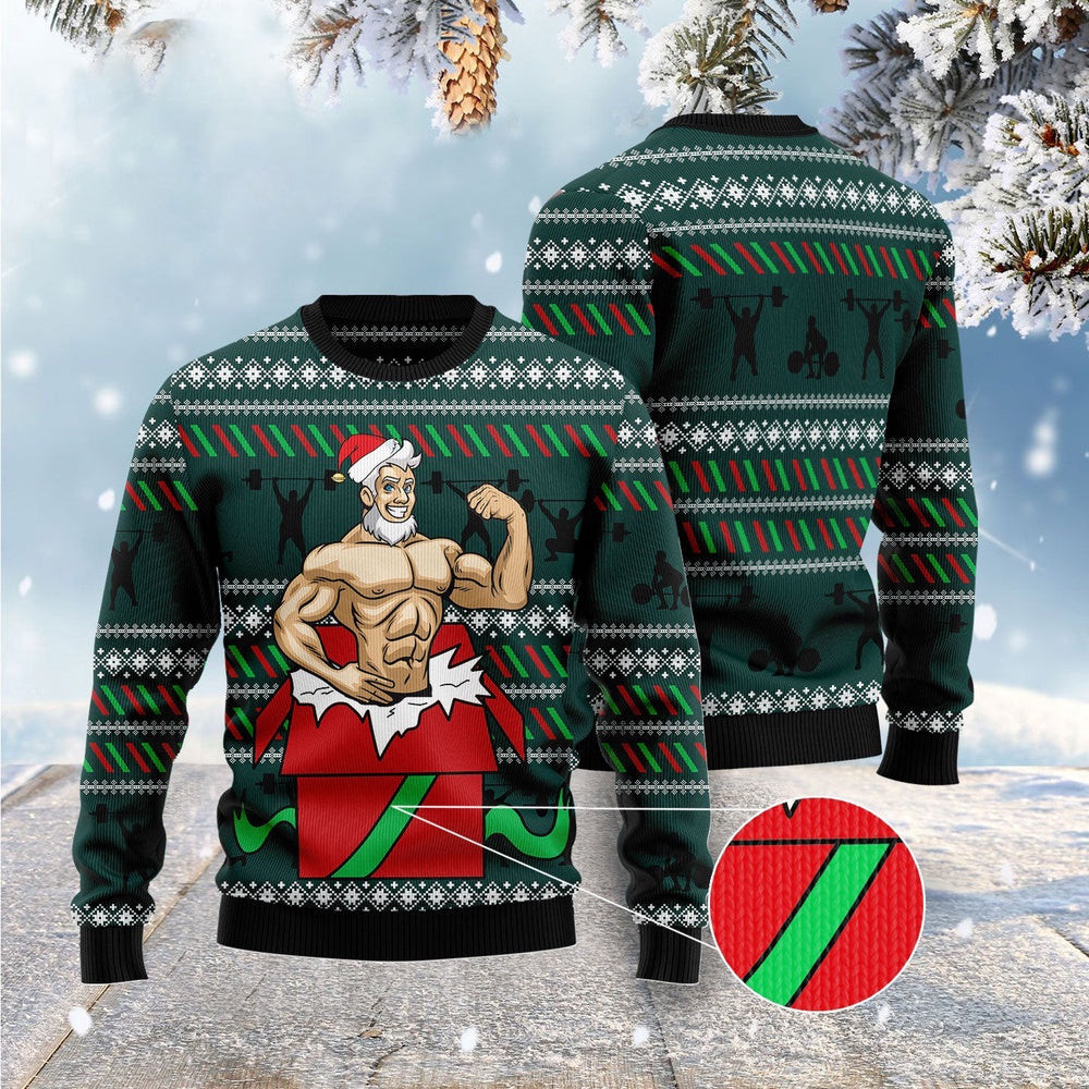 Santa Gymnastic Ugly Christmas Sweater Funny Ugly Christmas Sweater Cool Christmas Gifts