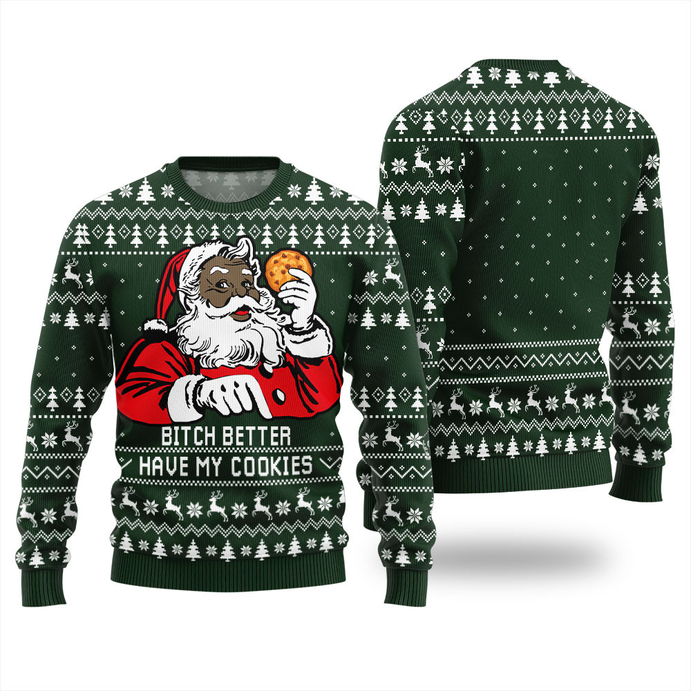 Santa Has Cookies Funny Ugly Christmas Sweater For Men Festive Sweatshirt for Christmas Celebrations