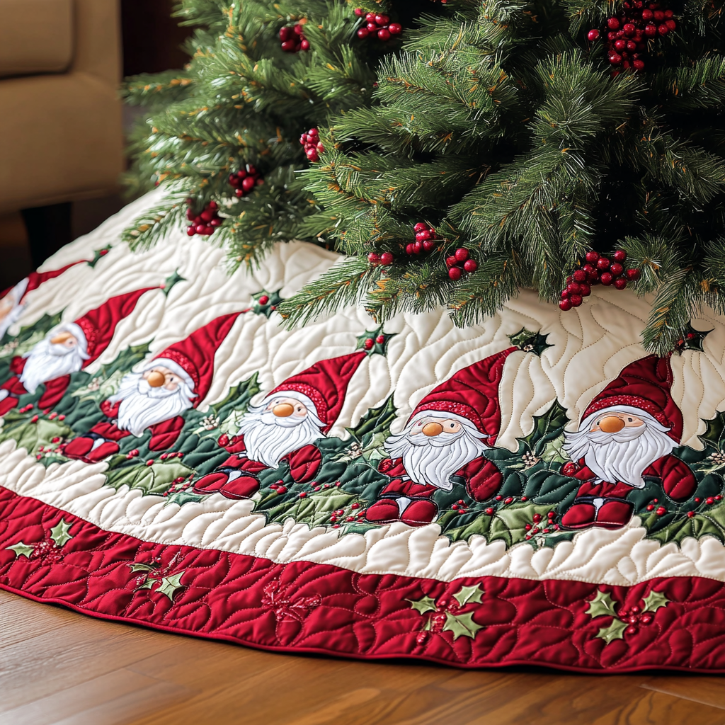 Santa Helpers Quilted Christmas Tree Skirt Trending Christmas Tree Skirt Merch 2025