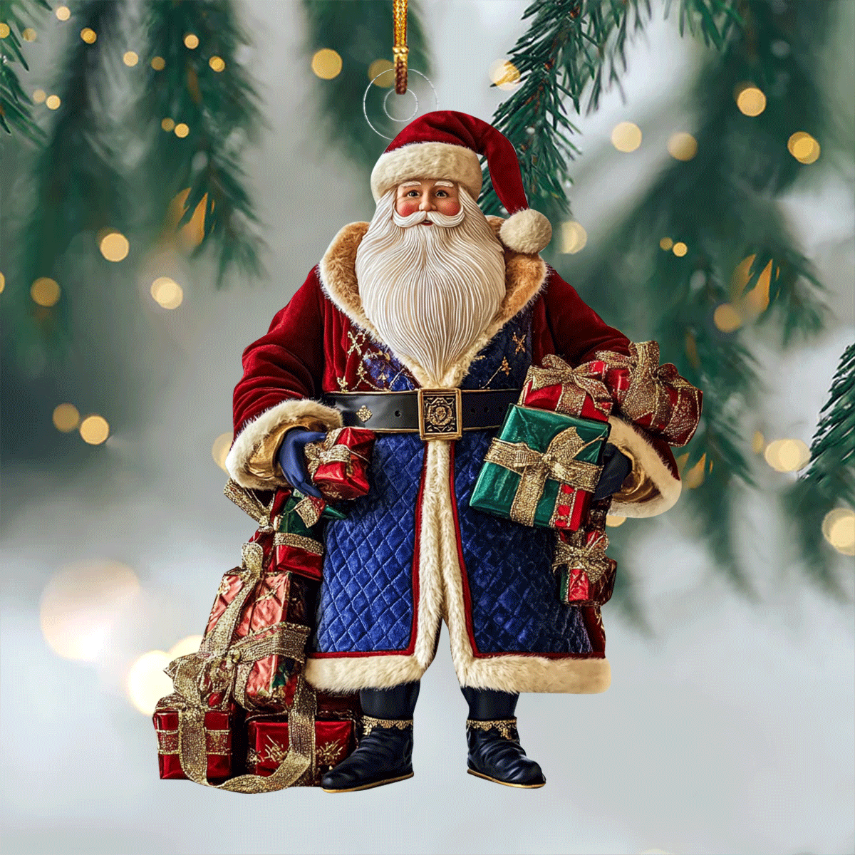Santa Holiday Cheer Mica Ornament