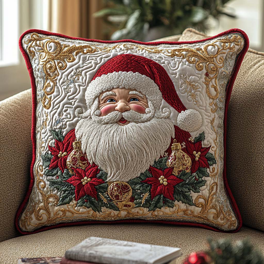 Santa Holiday Cheer Quilted Pillow Case Christmas Home Decor Sacet Santa Gift Ideas