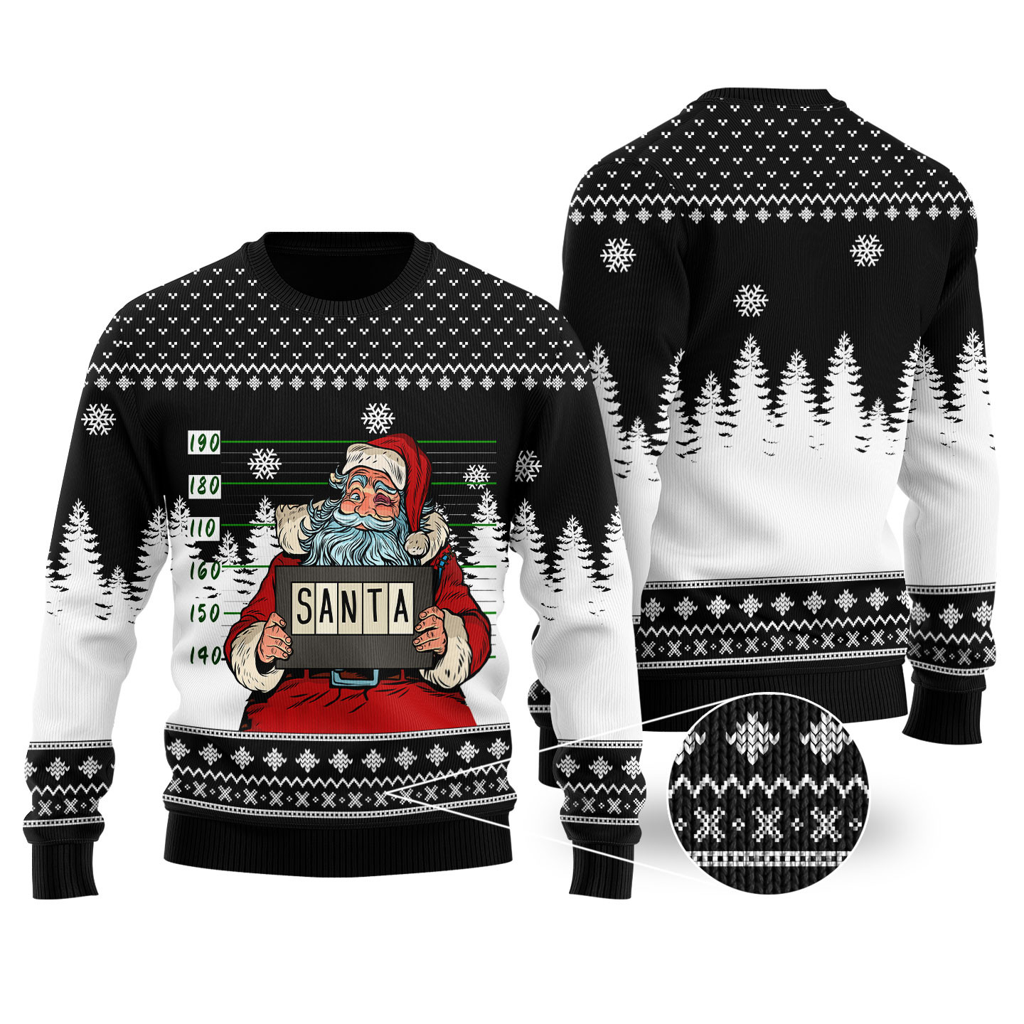 Santa Jail Black Funny Ugly Christmas Sweater Best Gift Idea for Christmas Enthusiasts