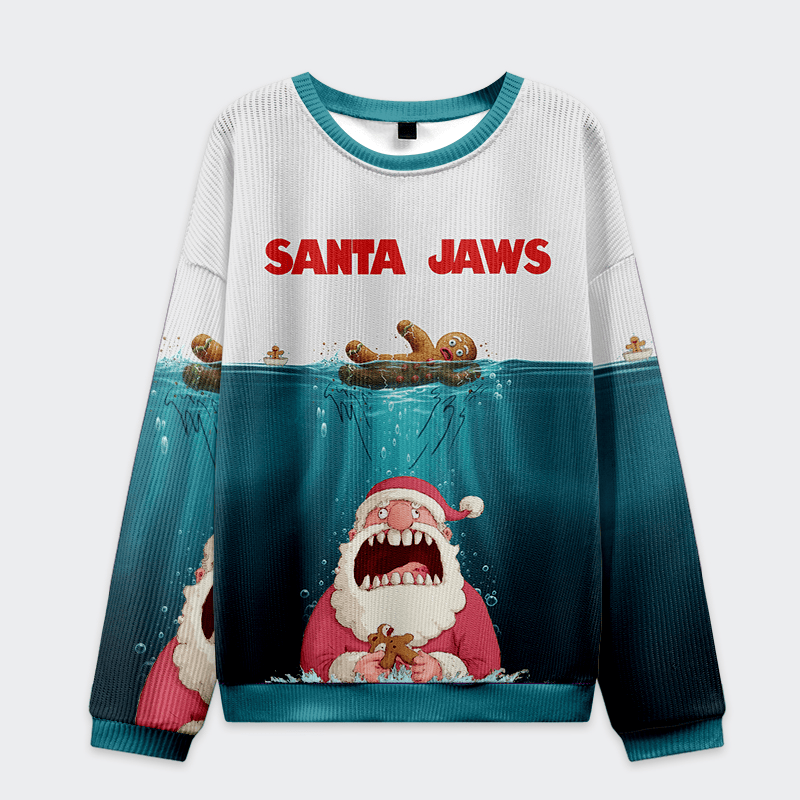 Santa Jaws Christmas Ugly Sweatshirt Hilarious Ugly Christmas Sweaters