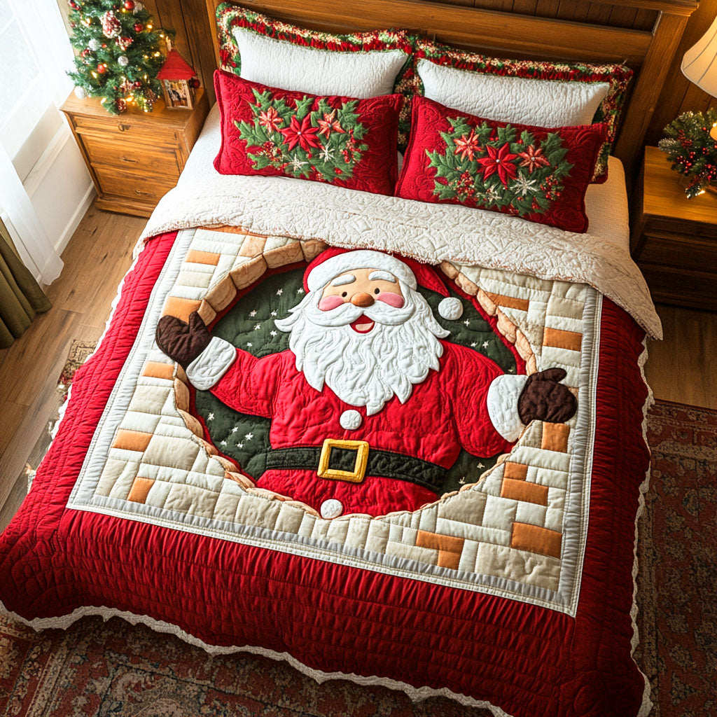 Santa Journey Quilted Bedding Set Holiday Duvet Covers Christmas Gift Ideas For Him