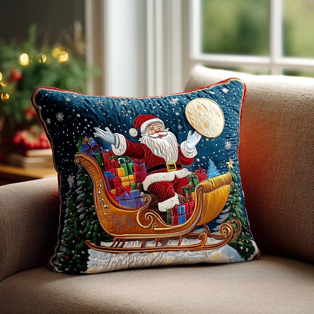 Santa Joy Quilted Pillow Case Christmas Pillow Covers Christmas Gifts For Her