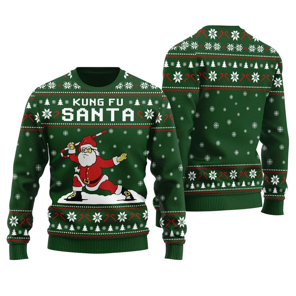 Santa Kungfu Panda Ugly Christmas Sweater Best Gift Idea for Christmas Enthusiasts