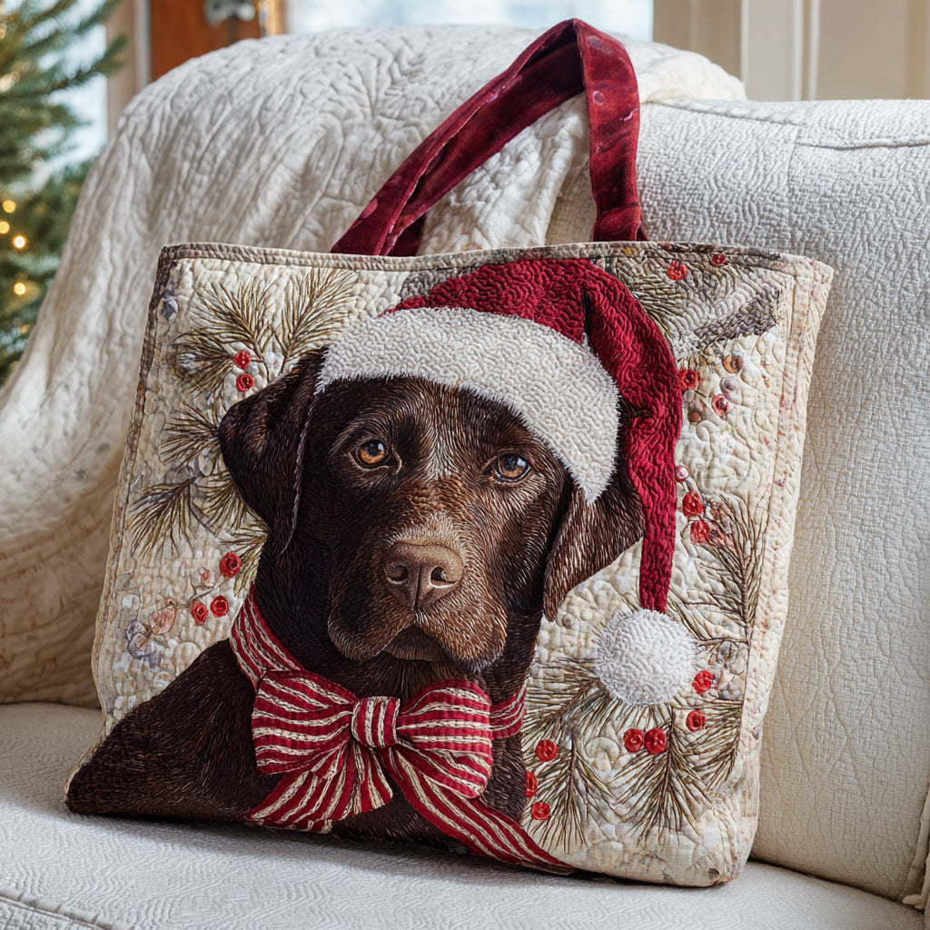 Santa Lab Quilted Tote Bag Cool Gifts For Dog Lovers
