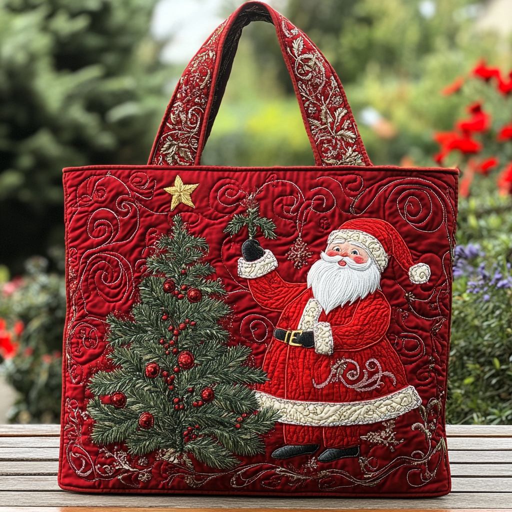 Santa Light Quilted Tote Bag Secret Santa Website