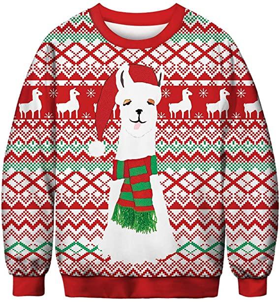 Santa Llamas Ugly Christmas Sweater Best Llamas Jumper Xmas Holiday Gifts For Her