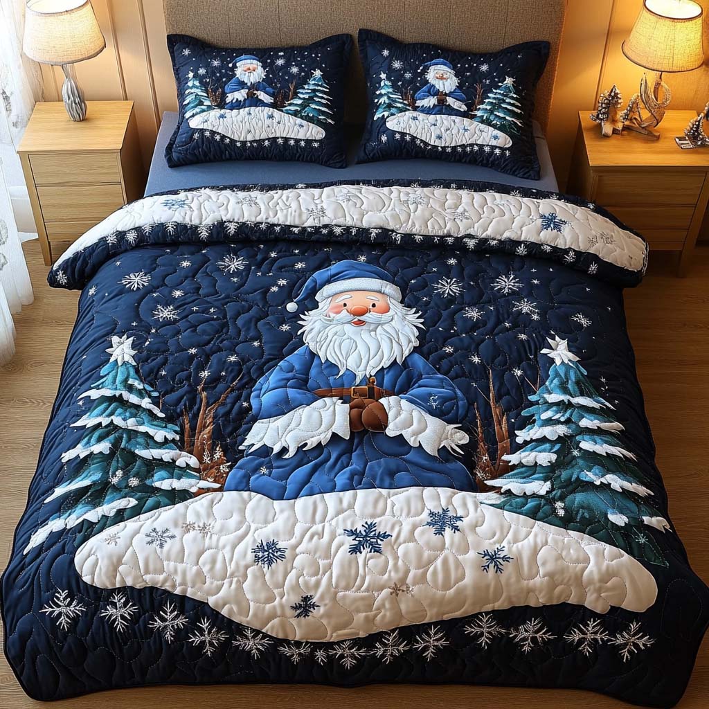 Santa Magic Quilted Bedding Set Premium Duvet Cover Gift Set for Mom or Grandma