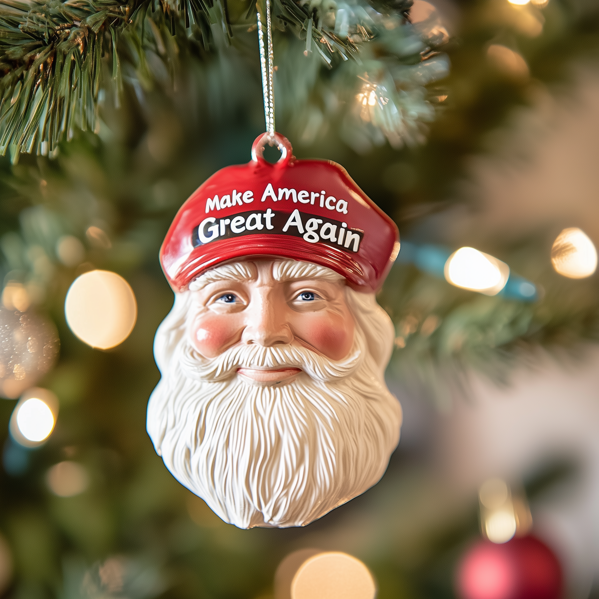 Santa Make America Great Again Acrylic Ornament Christmas Ornament for Dad