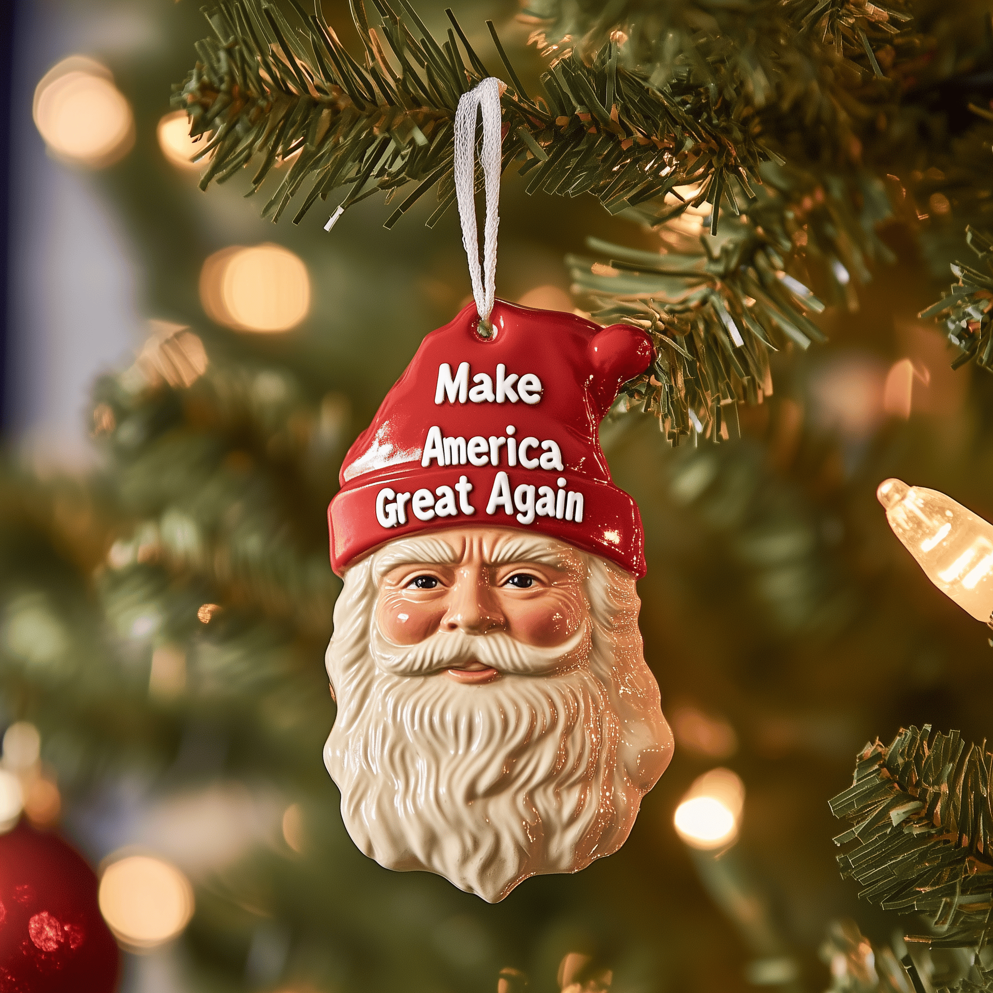 Santa Make America Great Again Mica Ornament Celebrate Every Moment with Our Holiday Ornaments