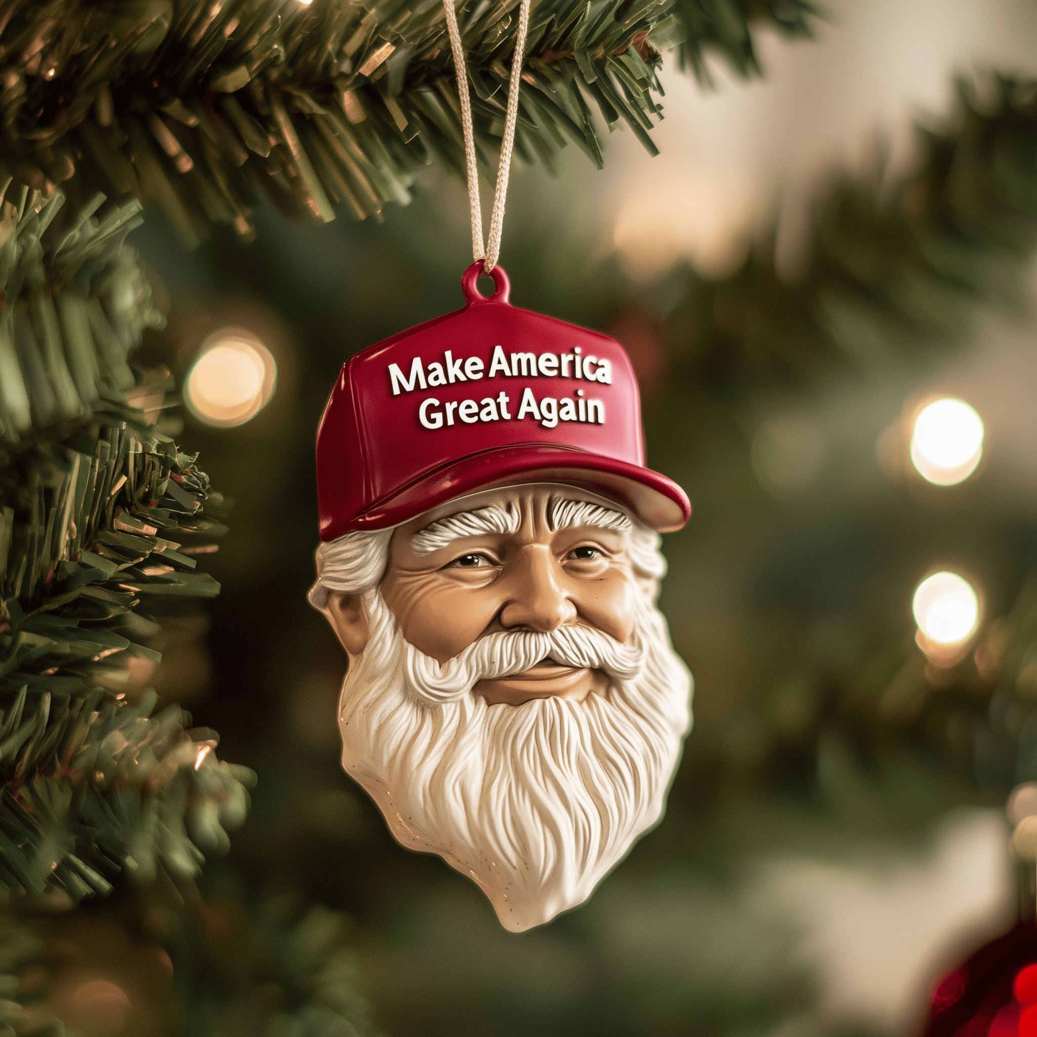 Santa Make America Great Again Mica Ornament Feel the Festive Spirit with Ornaments That Shine