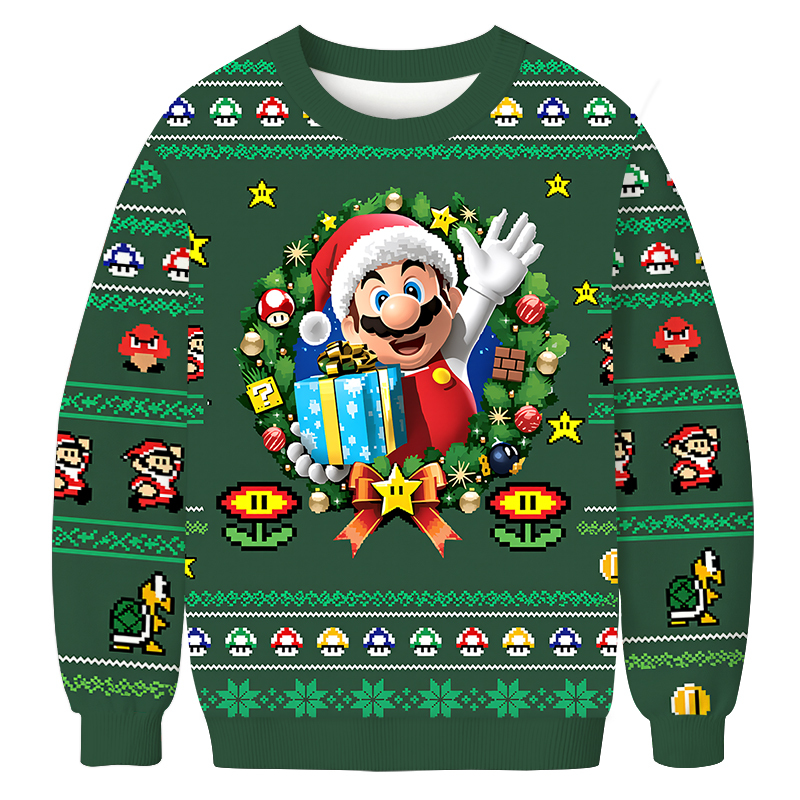 Santa Mario Christmas Ugly Sweatshirt Christmas Cozy Winter Wear Gift Ideas Santa Mario Christmas Ugly Sweatshirt Christmas Cozy Winter Wear Gift Ideas