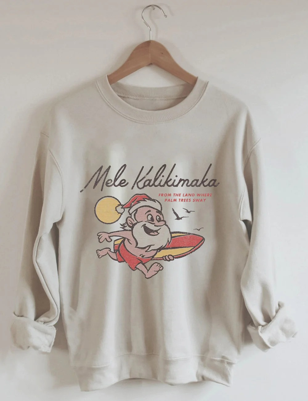 Santa Mele Kalikimaka Christmas Sweatshirt Funny Santa Clothing Holiday Gifts For Him
