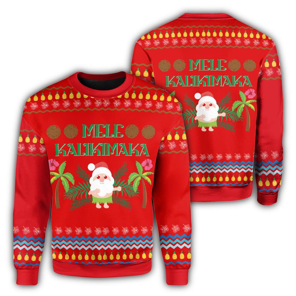 Santa Mele Kalikimaka Ugly Christmas Sweater Funny Xmas Jumper Hawaiian Gifts For Sister
