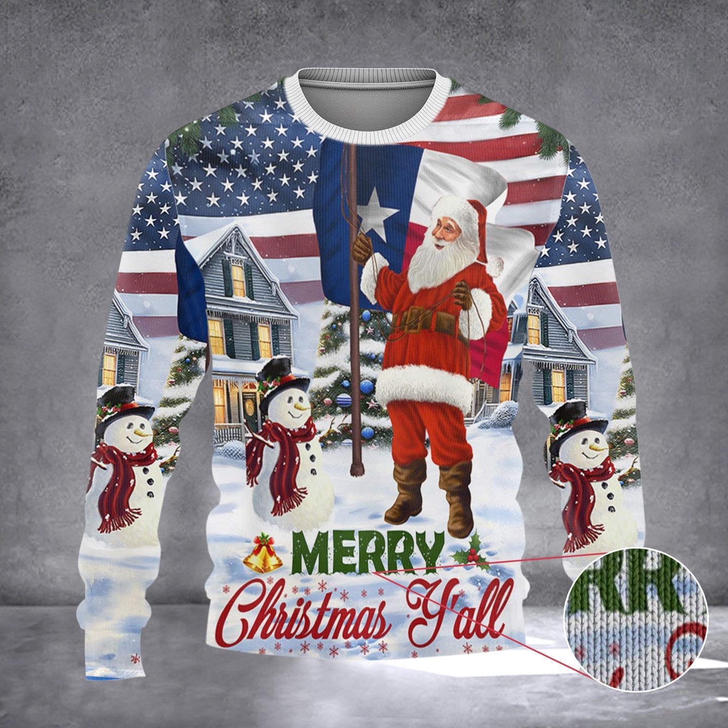 Santa Merry Christmas Y'all Texas Flag Ugly Xmas Sweater Holiday Texas Xmas Gifts Santa Merry Christmas Y'all Texas Flag Ugly Xmas Sweater Holiday Texas Xmas Gifts