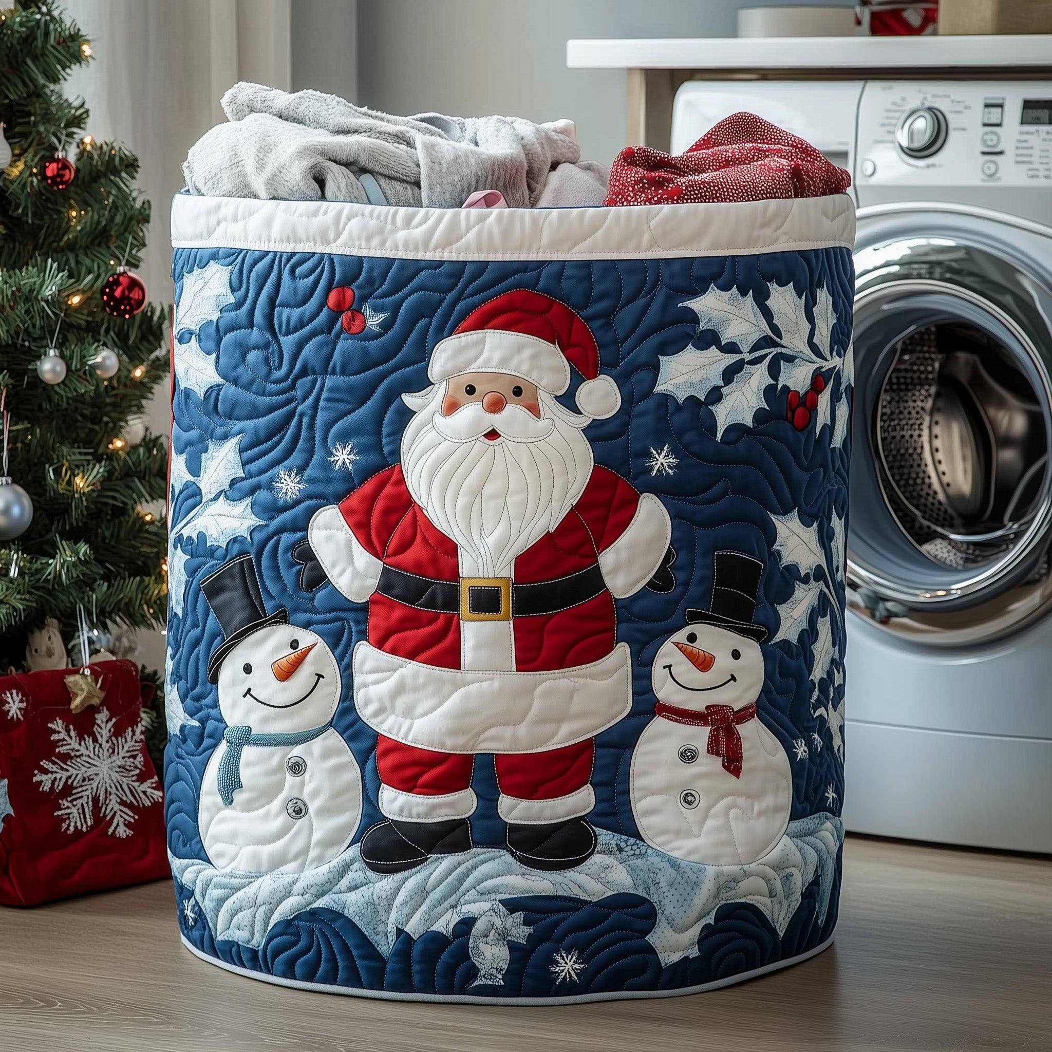 Santa Moment Quilted Laundry Basket Best Christmas  Gifts For Santa Lovers
